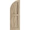 Ekena Millwork Riverwood 2 Equal Flat Panel w/Quarter Round Arch Top Faux Wood Shutters, 15W x 86H, 71 Low Side, PR SHUFPQ15X86RWPR - alternate 7